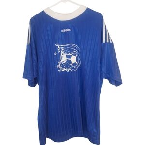 Blue Wave #47 Adidas Soccer Jersey Made in USA Vintage GUC Size L